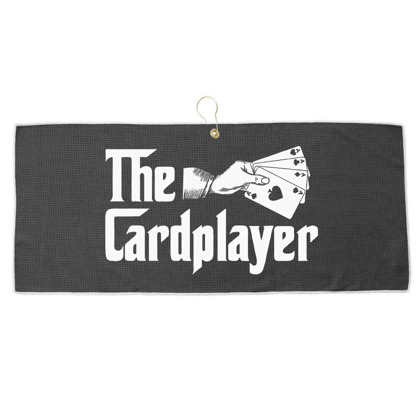 The Cardplayer Funny Poker Card Player Casino Gambler Large Microfiber Waffle Golf Towel