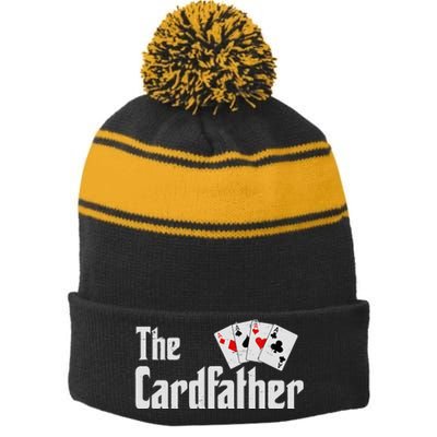 The Card Father Poker Game Cards Playing Dad FatherS Dad Stripe Pom Pom Beanie