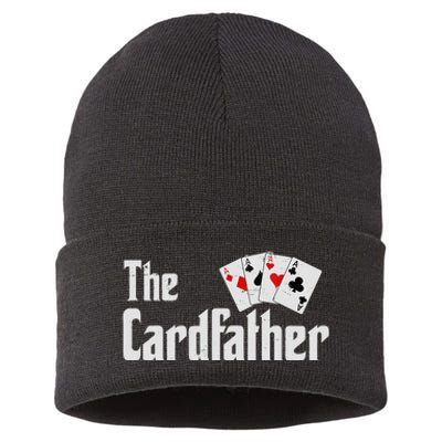 The Card Father Poker Game Cards Playing Dad FatherS Dad Sustainable Knit Beanie