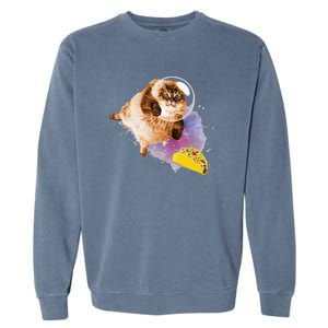 Taco Cat Funny Taco Cat In Space Taco Cat Garment-Dyed Sweatshirt