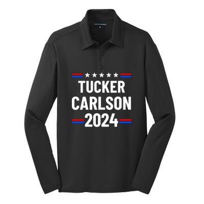 Tucker Carlson For President 2024 Silk Touch Performance Long Sleeve Polo