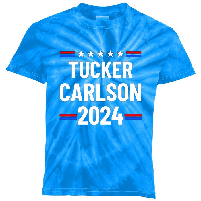 Tucker Carlson For President 2024 Kids Tie-Dye T-Shirt