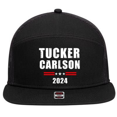 Tucker Carlson For President 2024 7 Panel Mesh Trucker Snapback Hat