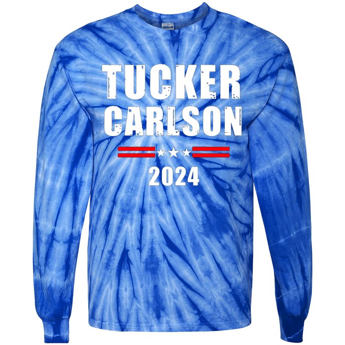 Tucker Carlson For President 2024 Tie-Dye Long Sleeve Shirt