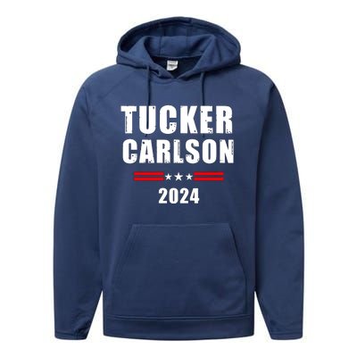 Tucker Carlson For President 2024 Performance Fleece Hoodie