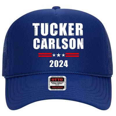 Tucker Carlson For President 2024 High Crown Mesh Back Trucker Hat