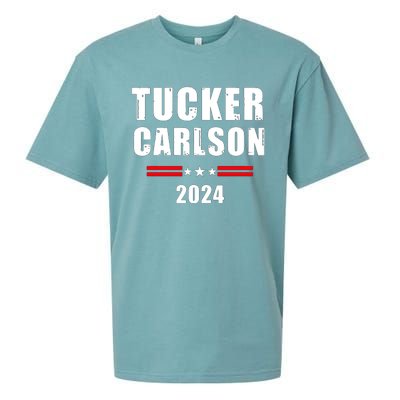 Tucker Carlson For President 2024 Sueded Cloud Jersey T-Shirt