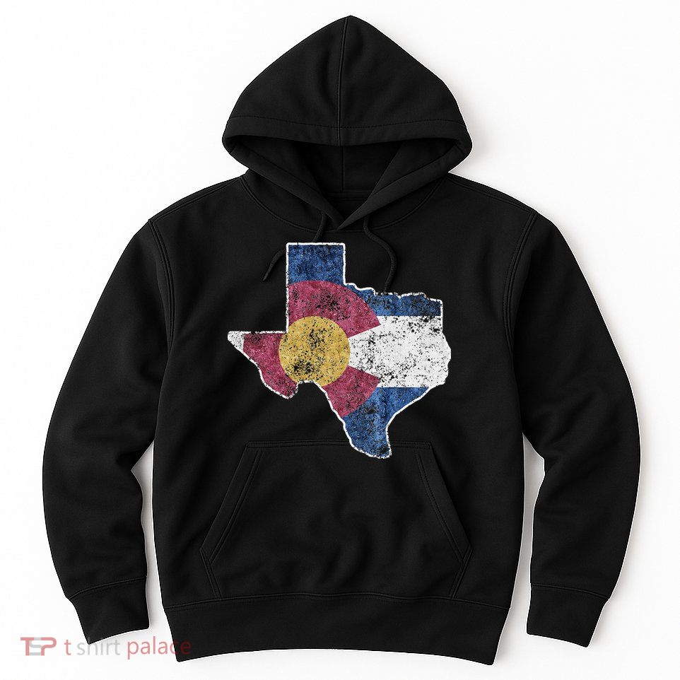 Texas Colorado Flag Family USA Home State Hoodie
