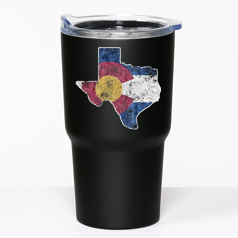 Texas Colorado Flag Family USA Home State Tumbler