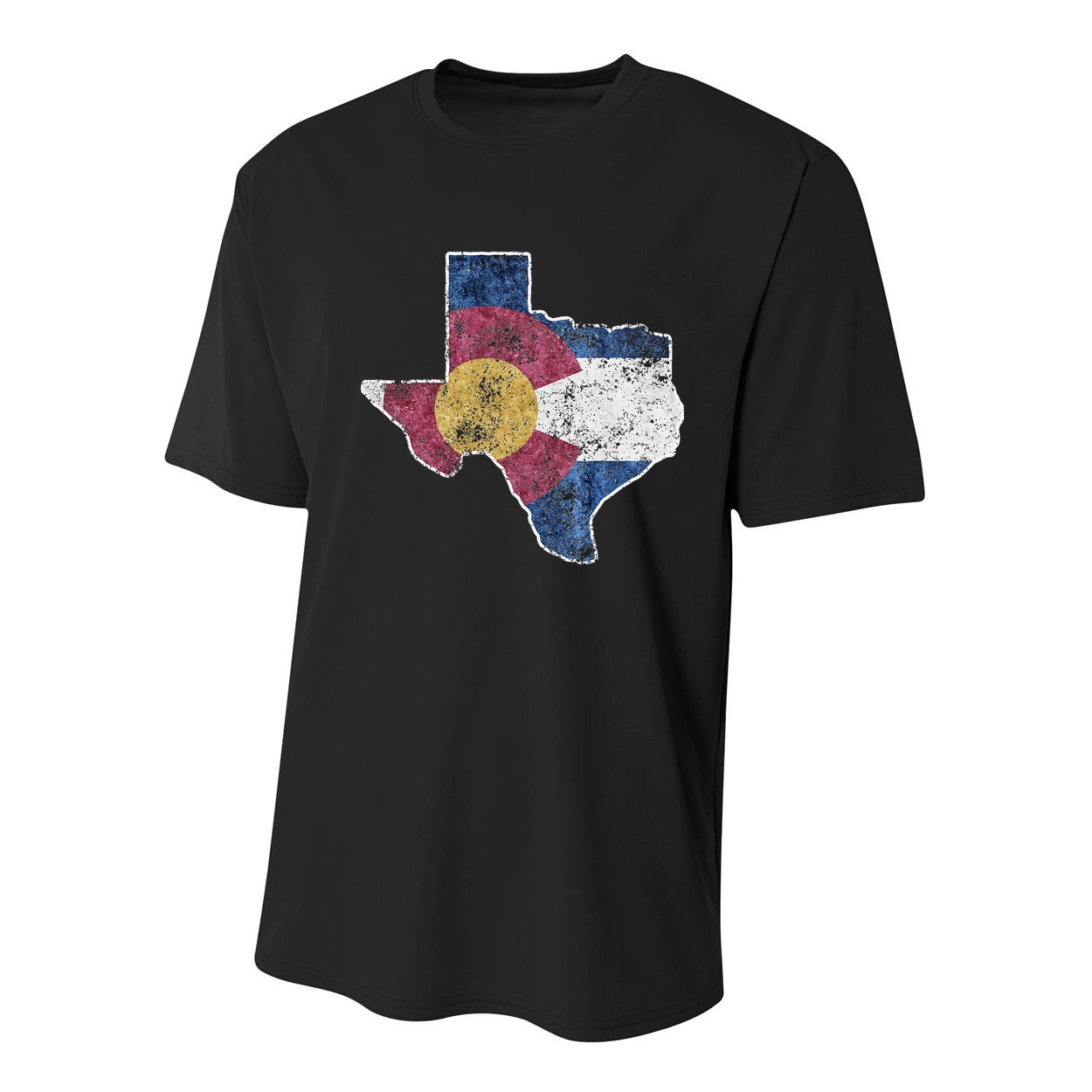 Texas Colorado Flag Family USA Home State Youth Performance Sprint T-Shirt