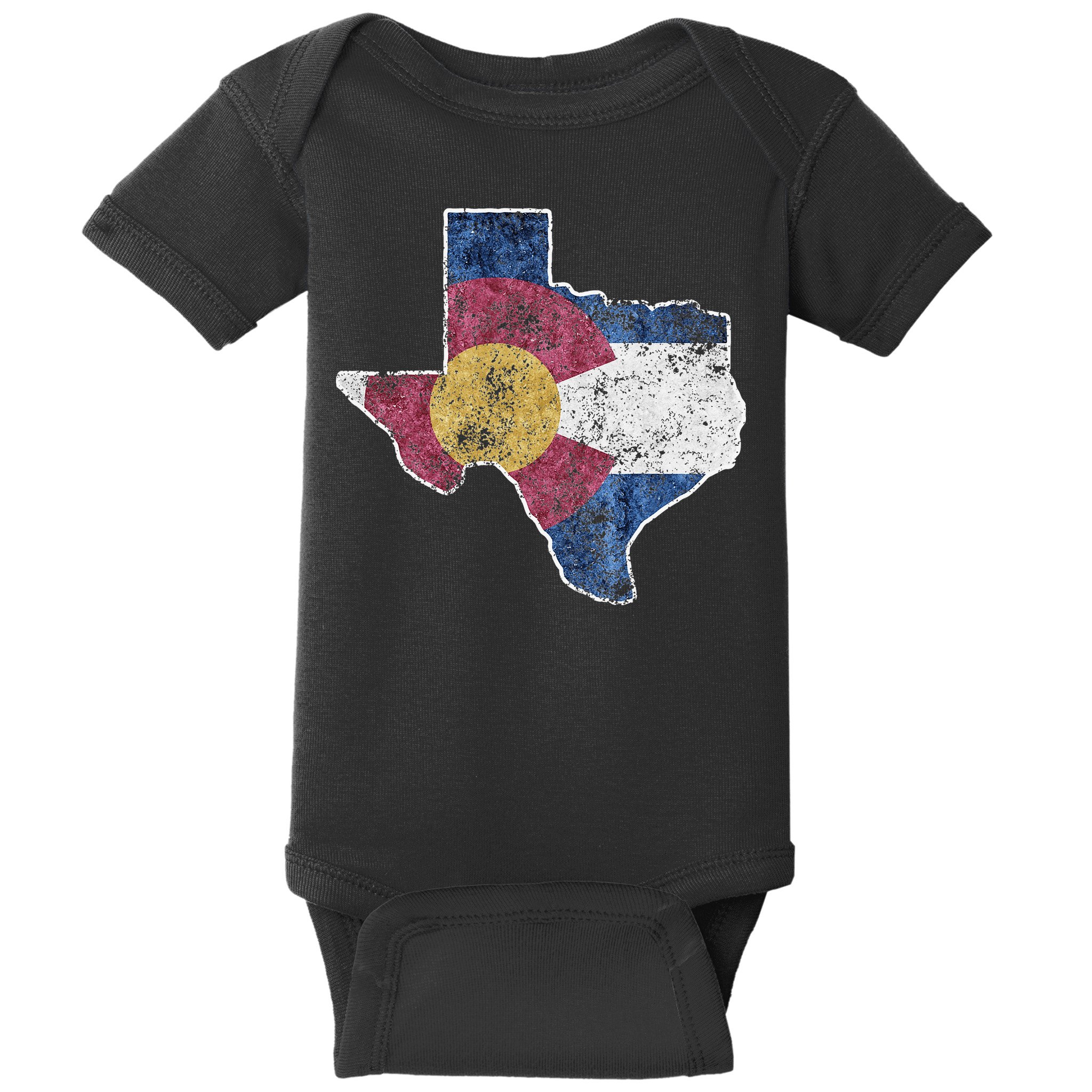 Texas Colorado Flag Family USA Home State Baby Bodysuit
