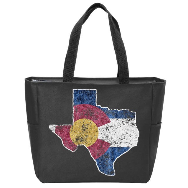 Texas Colorado Flag Family USA Home State Zip Tote Bag