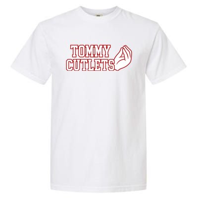 Tommy Cutlets Football Quarterback Ny Italian Hand Gesture Garment-Dyed Heavyweight T-Shirt