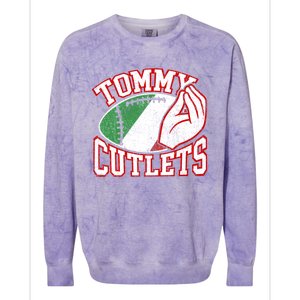 Tommy Cutlets Football Quarterback Ny Italian Hand Gesture Colorblast Crewneck Sweatshirt