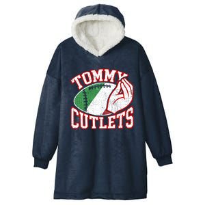 Tommy Cutlets Football Quarterback Ny Italian Hand Gesture Hooded Wearable Blanket