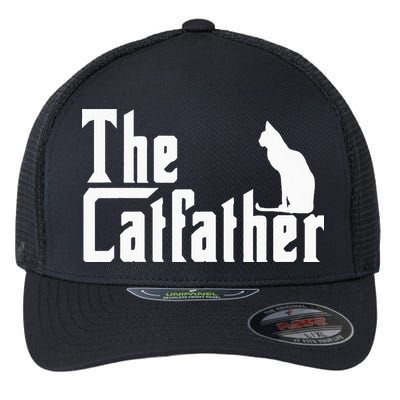 The Catfather Funny Cat Dad Father Lover Flexfit Unipanel Trucker Cap