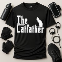 The Catfather Funny Cat Dad Father Lover Cooling Performance Crew T-Shirt