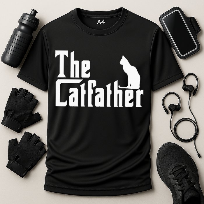 The Catfather Funny Cat Dad Father Lover Cooling Performance Crew T-Shirt