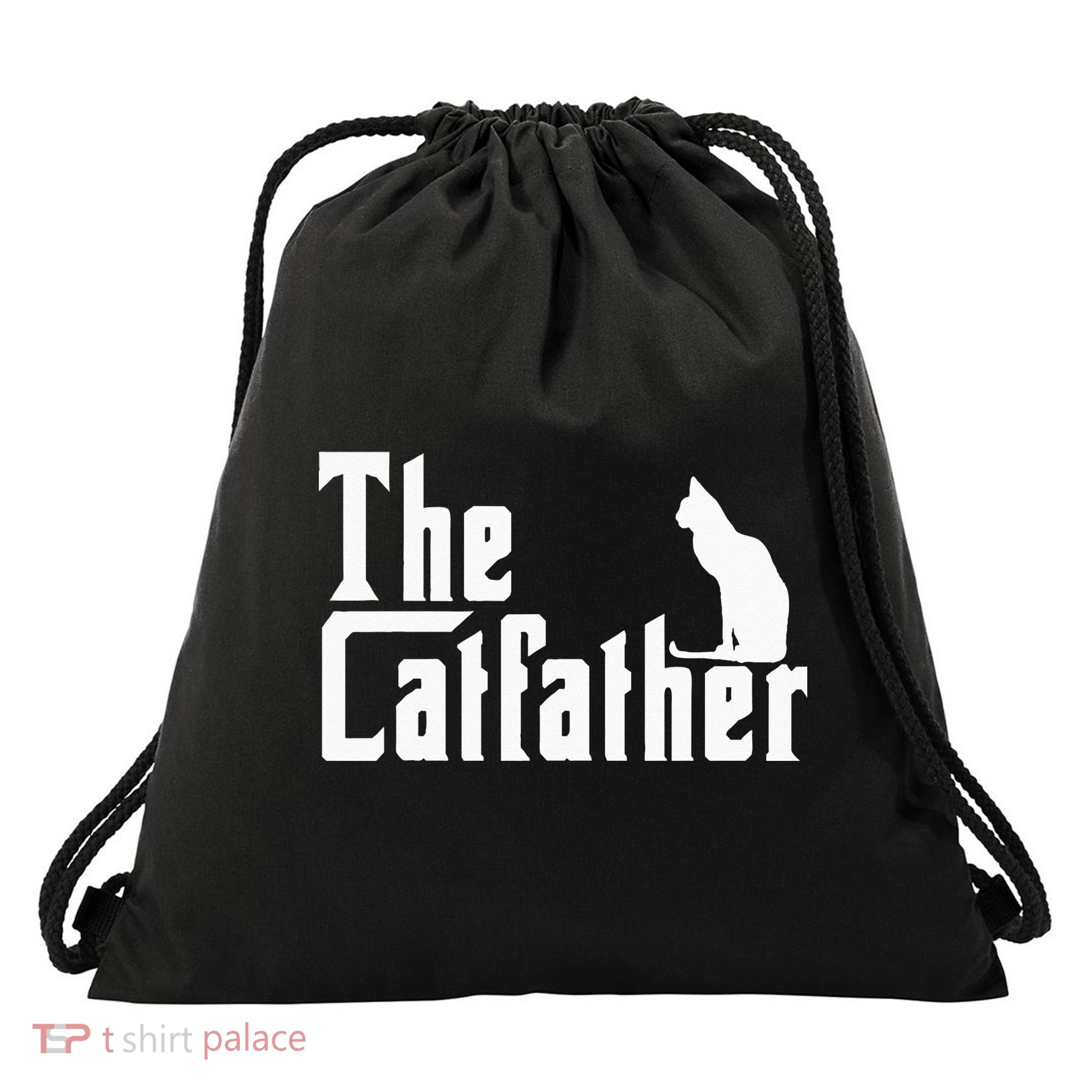 The Catfather Funny Cat Dad Father Lover Drawstring Bag