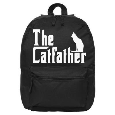 The Catfather Funny Cat Dad Father Lover 16 in Basic Backpack
