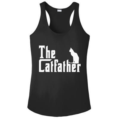 The Catfather Funny Cat Dad Father Lover Ladies PosiCharge Competitor Racerback Tank