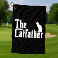 The Catfather Funny Cat Dad Father Lover Golf Towel