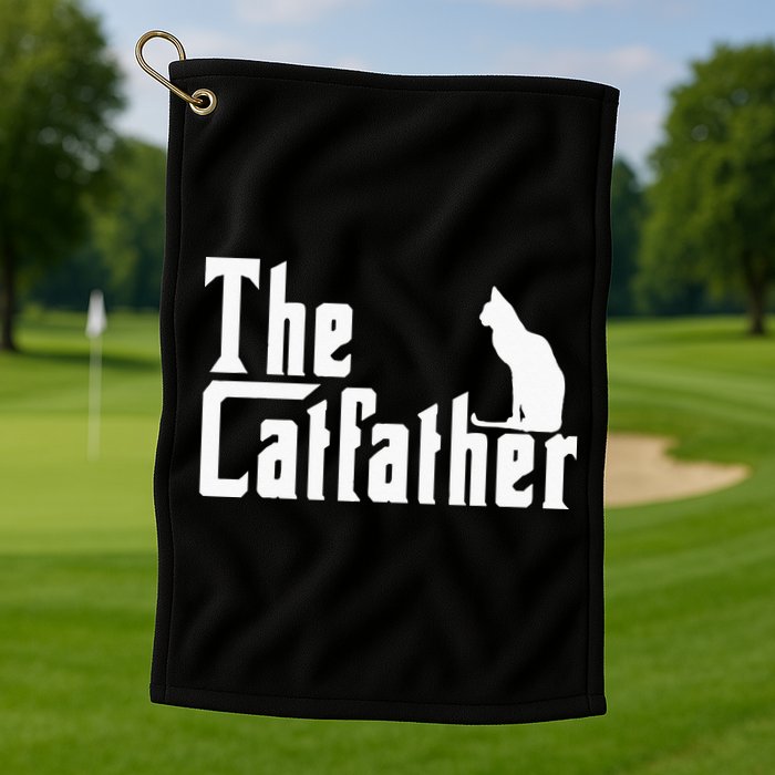 The Catfather Funny Cat Dad Father Lover Golf Towel