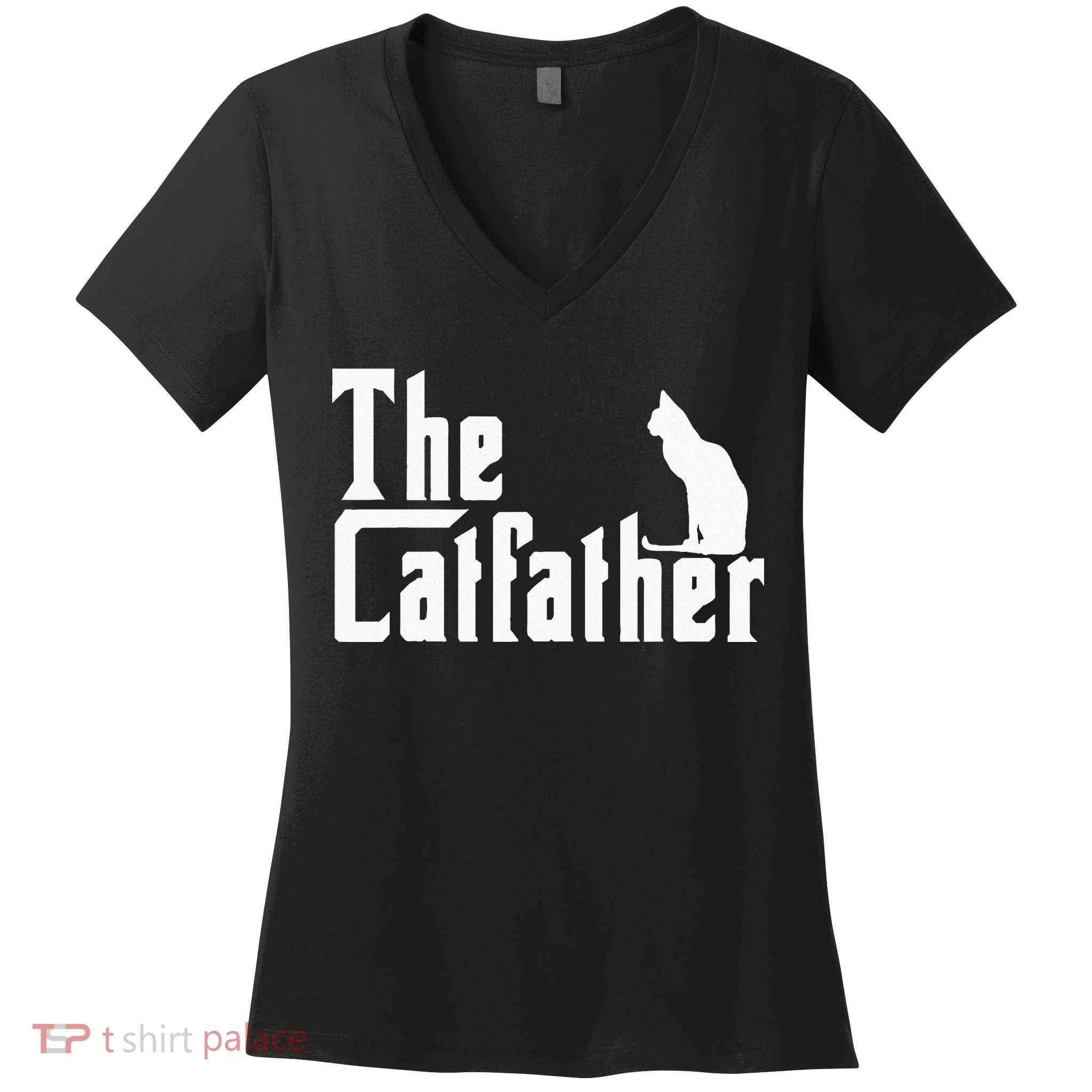 The Catfather Funny Cat Dad Father Lover Women's V-Neck T-Shirt