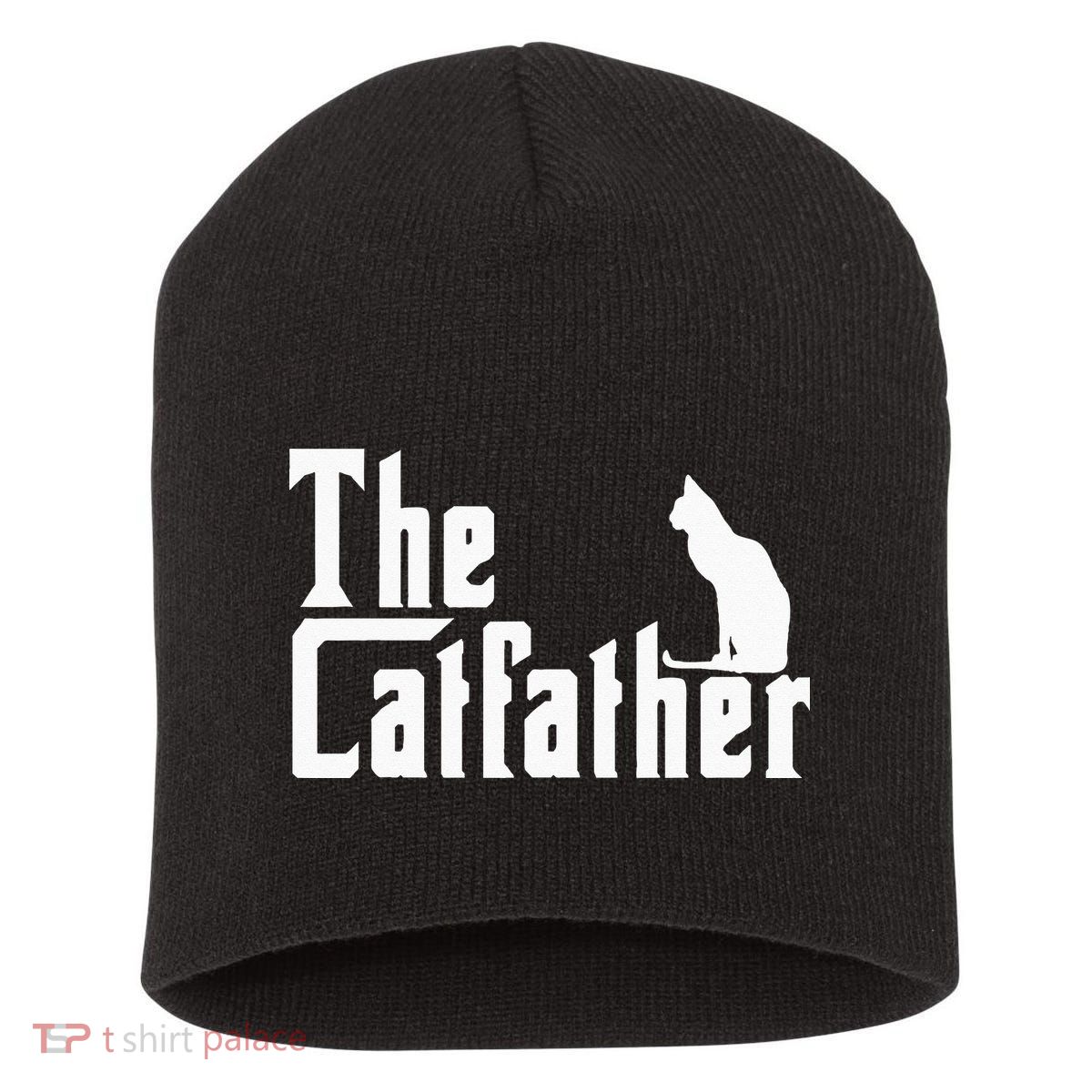The Catfather Funny Cat Dad Father Lover Short Acrylic Beanie