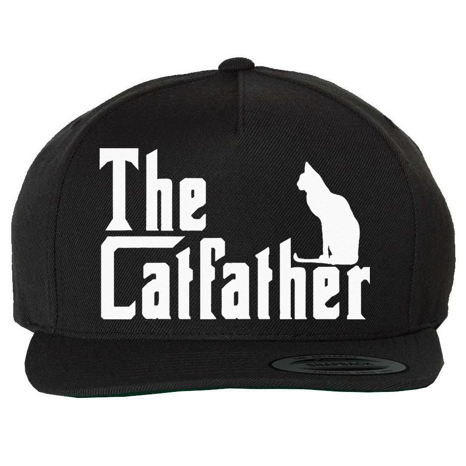 The Catfather Funny Cat Dad Father Lover Wool Snapback Cap