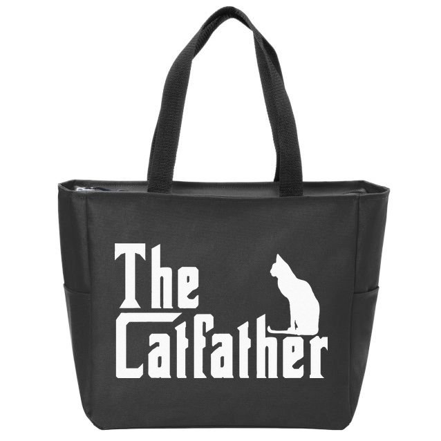 The Catfather Funny Cat Dad Father Lover Zip Tote Bag