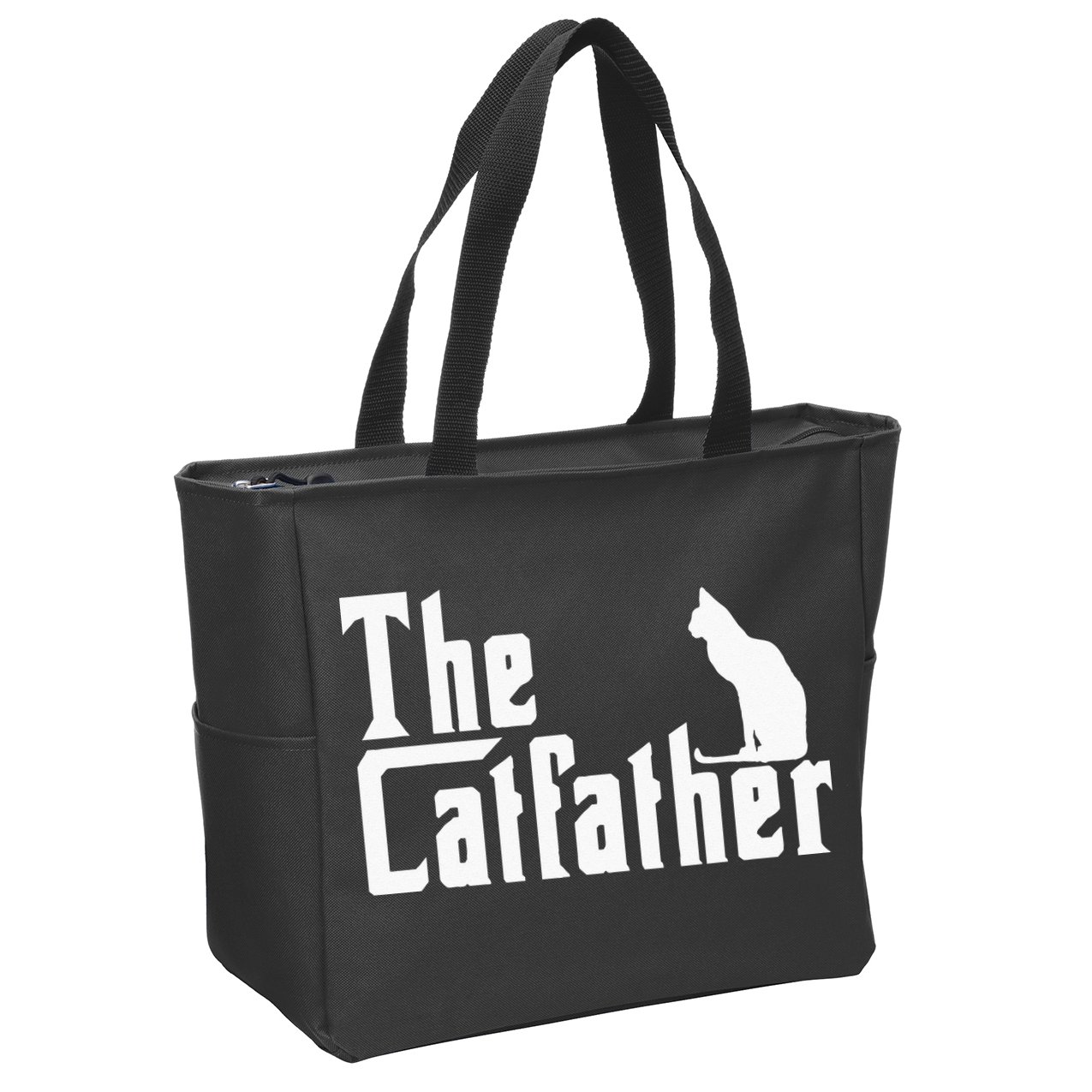 The Catfather Funny Cat Dad Father Lover Zip Tote Bag