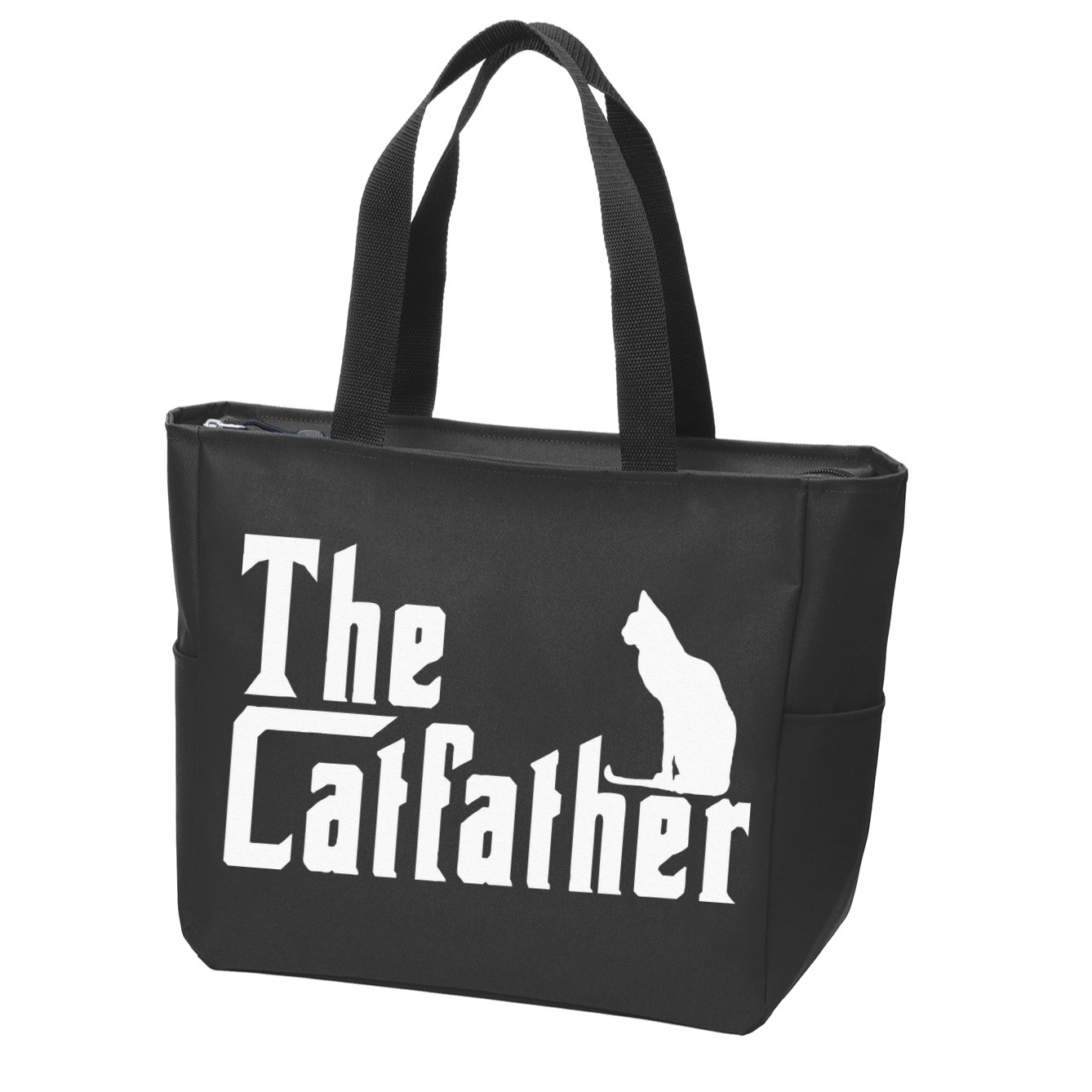 The Catfather Funny Cat Dad Father Lover Zip Tote Bag