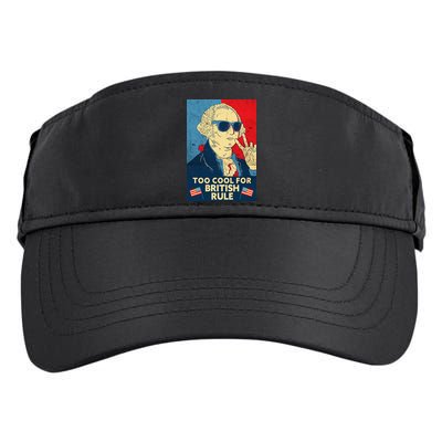 Too Cool For British Rule George Washington 4th of July Adult Drive Performance Visor
