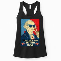 Too Cool For British Rule George Washington 4th of July Womens Tank Top