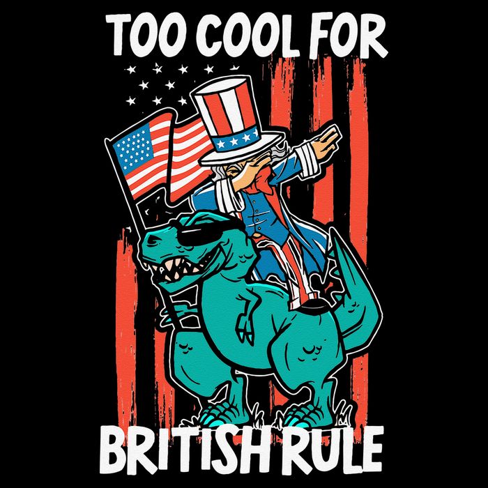 Too Cool For British Rule 4th Of July American Dinosaur Stripe Pom Pom Beanie