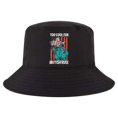 Too Cool For British Rule 4th Of July American Dinosaur Cool Comfort Performance Bucket Hat