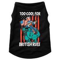 Too Cool For British Rule 4th Of July American Dinosaur Doggie Tank