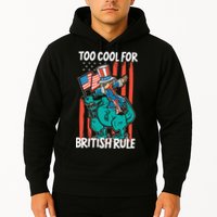 Too Cool For British Rule 4th Of July American Dinosaur Hoodie