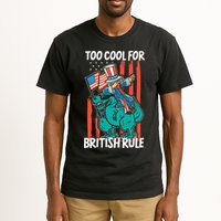 Too Cool For British Rule 4th Of July American Dinosaur Tall T-Shirt