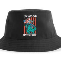 Too Cool For British Rule 4th Of July American Dinosaur Sustainable Bucket Hat