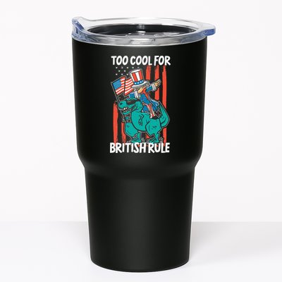 Too Cool For British Rule 4th Of July American Dinosaur Tumbler