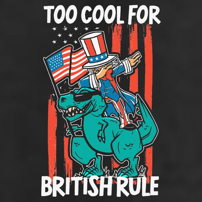 Too Cool For British Rule 4th Of July American Dinosaur Trucker Hat