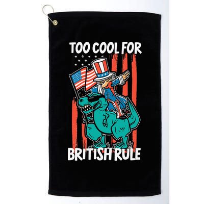 Too Cool For British Rule 4th Of July American Dinosaur Golf Towel
