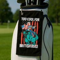 Too Cool For British Rule 4th Of July American Dinosaur Golf Towel