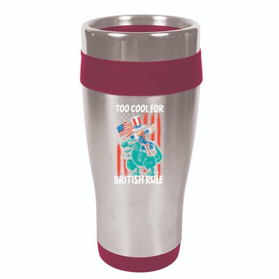 Too Cool For British Rule 4th Of July American Dinosaur 16oz Travel Tumbler