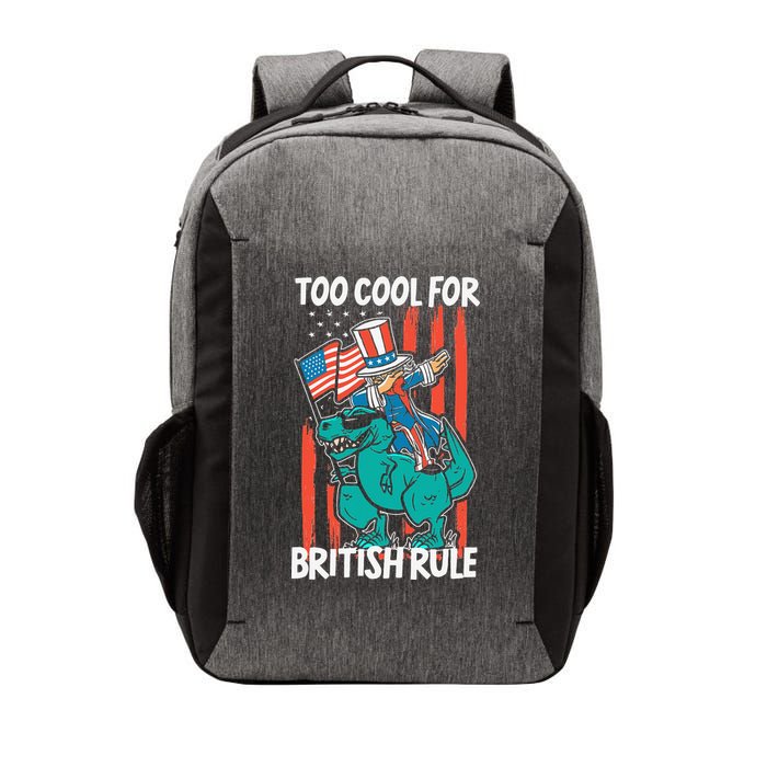 Too Cool For British Rule 4th Of July American Dinosaur Vector Backpack