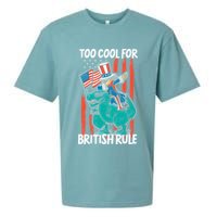 Too Cool For British Rule 4th Of July American Dinosaur Sueded Cloud Jersey T-Shirt