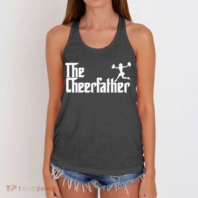 The Cheer Father Funny Cheerleader Father Dad Gift Women's Knotted Racerback Tank