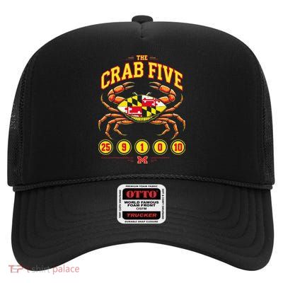 The Crab Five Crab Flag Maryland High Crown Mesh Back Trucker Hat